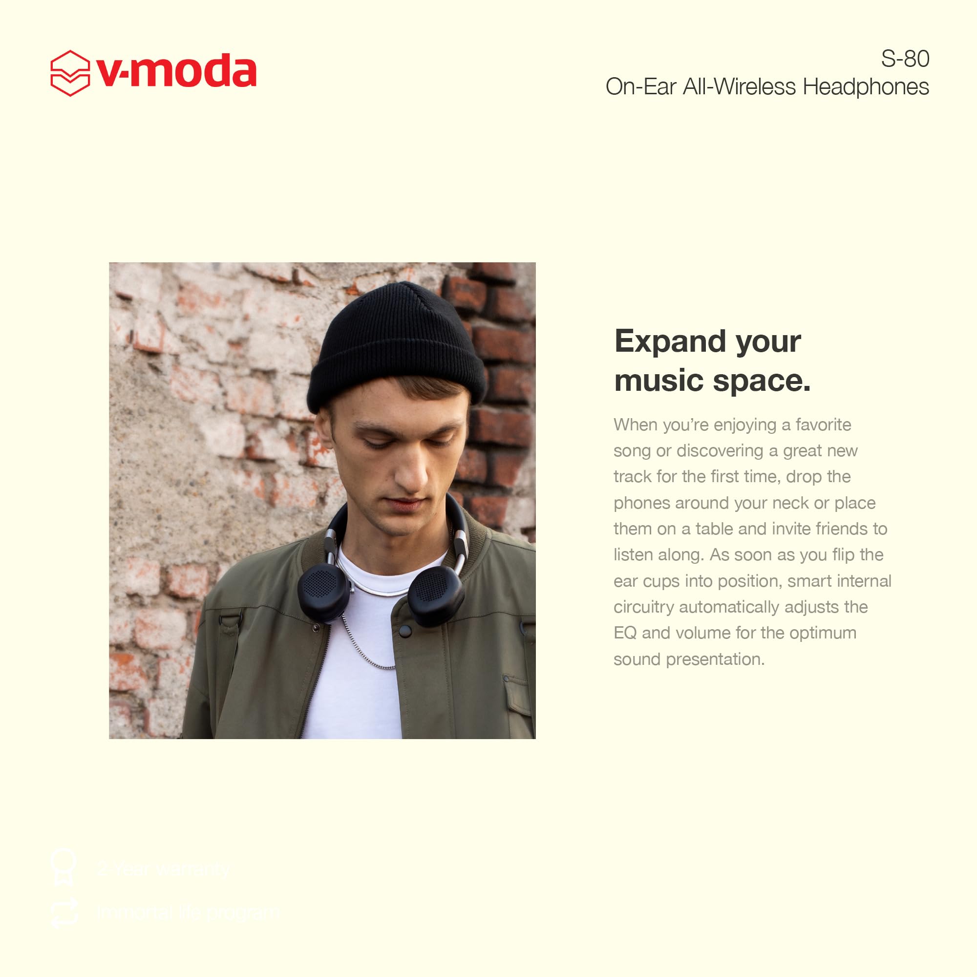 V-MODA S-80 All-Wireless Headphones and Personal Speaker System